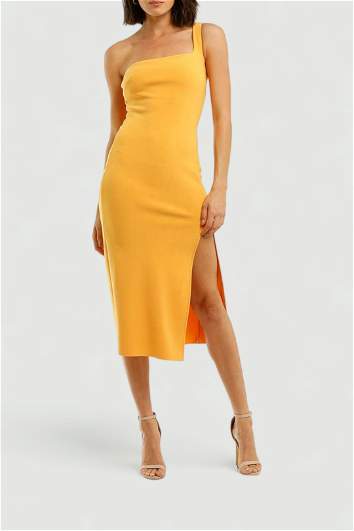 Ariel Midi Dress in Mango by Bec and Bridge for Hire | GlamCorner
