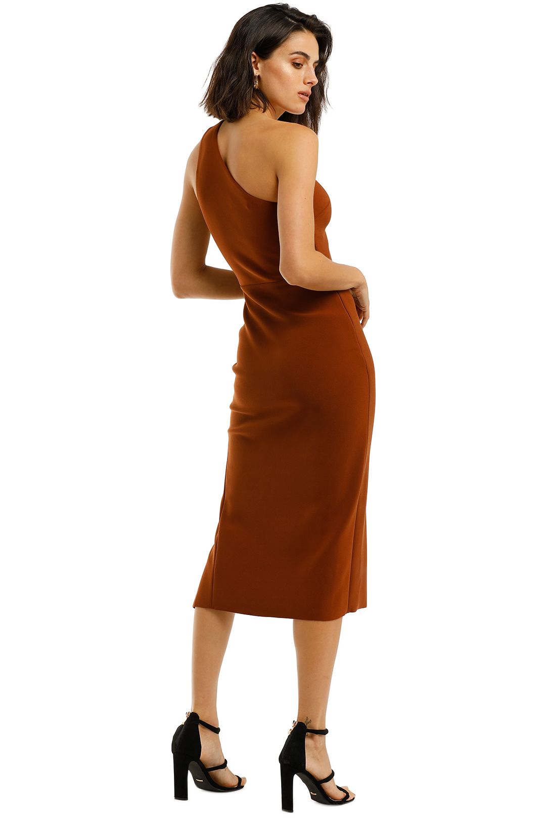 linen fitted midi dress Women's Beige Linen Midi Dress