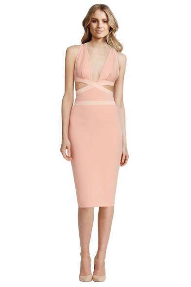 spandex bridesmaid dresses Cropped Pandora Dress - Magenta main image 0