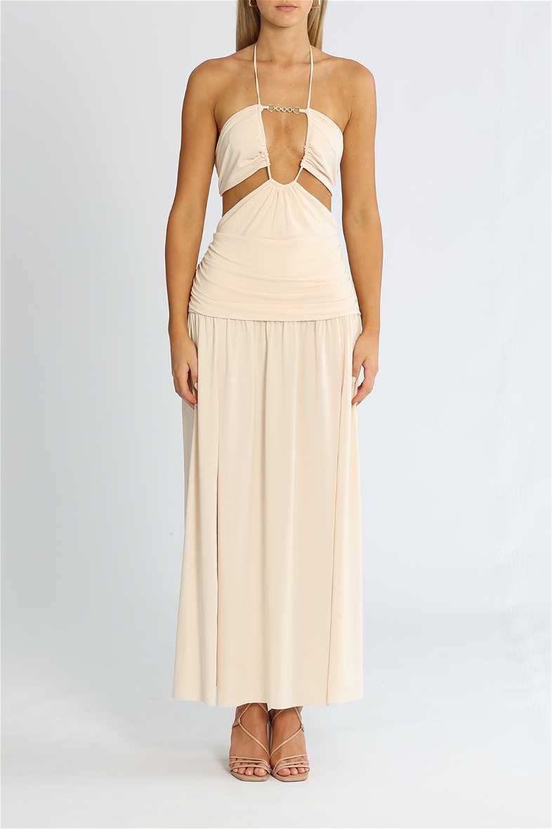 Hire Adaline Cut Out Maxi Dress in Ivory | Bec and Bridge | GlamCorner