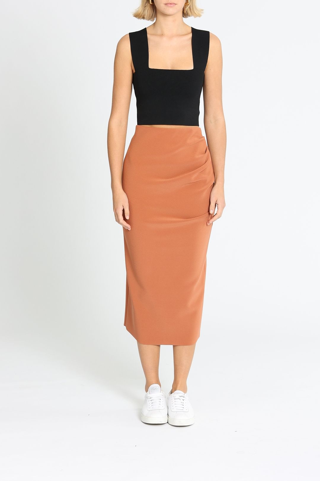 Bec and Bridge Alba Midi Skirt Brown