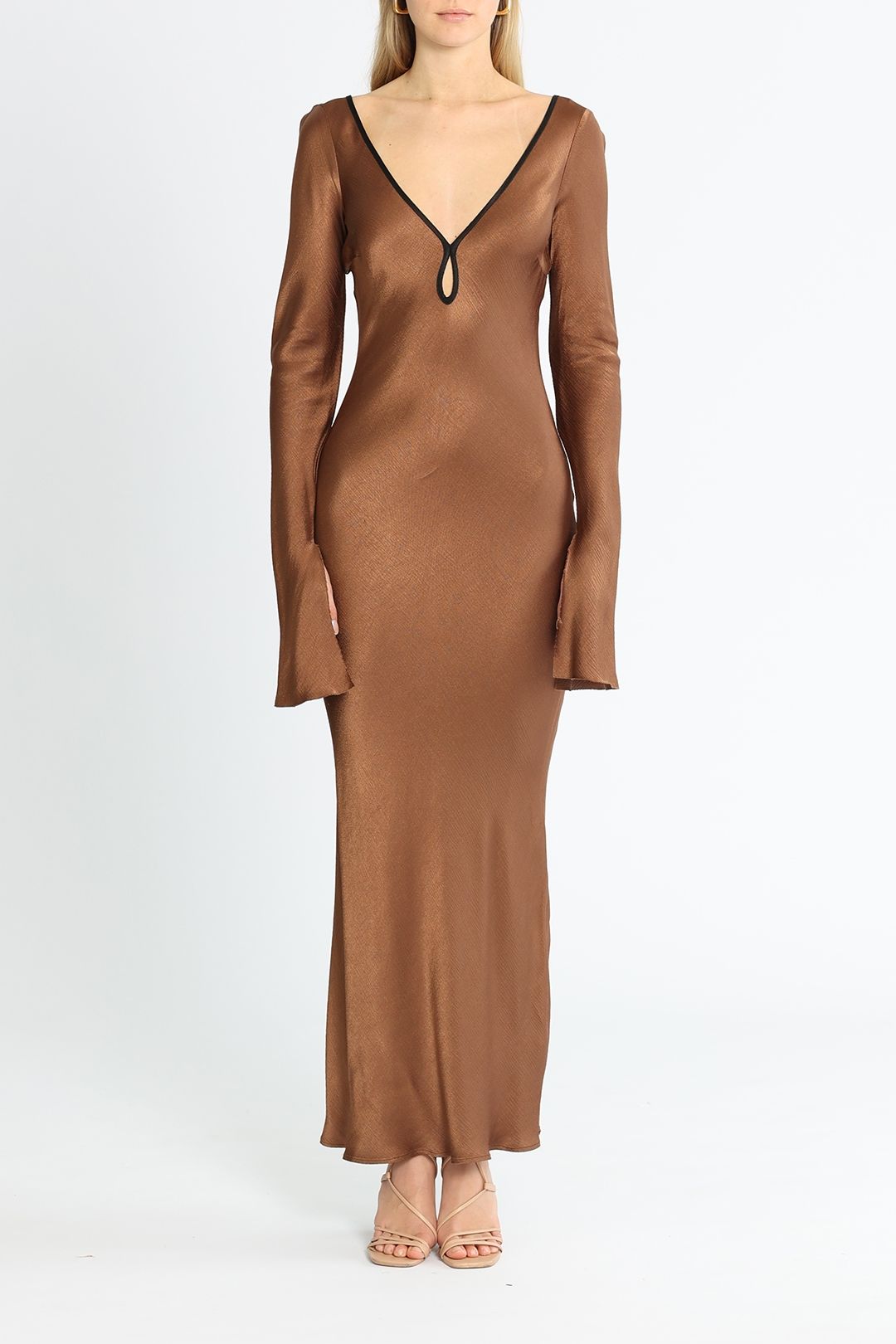 Bec and Bridge Annika Long Sleeve Maxi Dress Brown