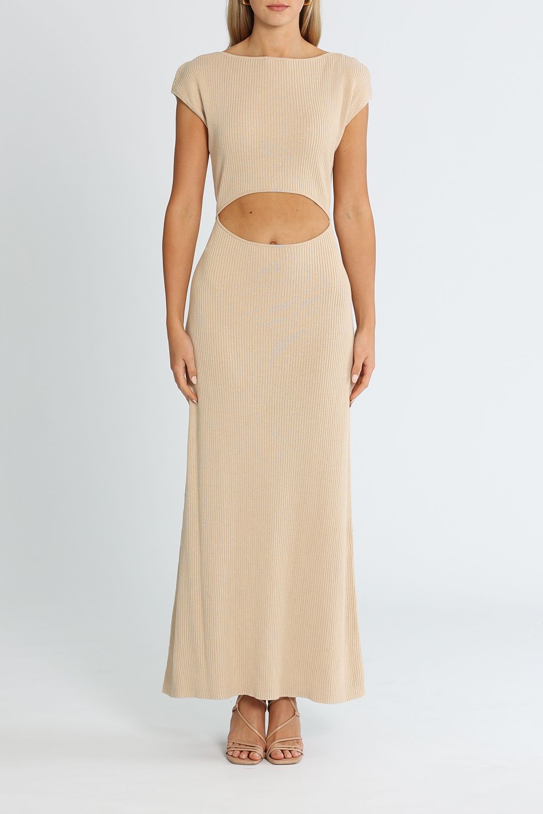 Hire Burrows Knit Midi Dress in Sand | Bec and Bridge | GlamCorner