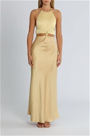 Bec and Bridge Carrie Halter Maxi Dress Yellow
