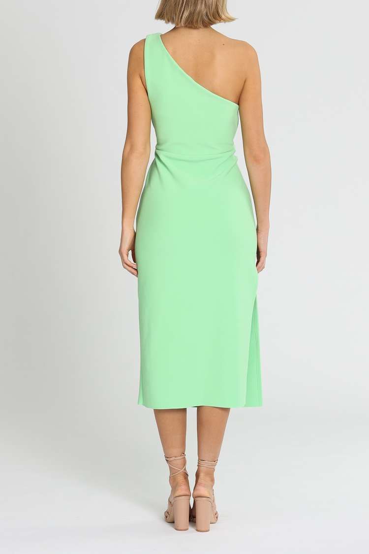 Hire Clover Asymmetric Midi Dress in Green | Bec and Bridge | GlamCorner