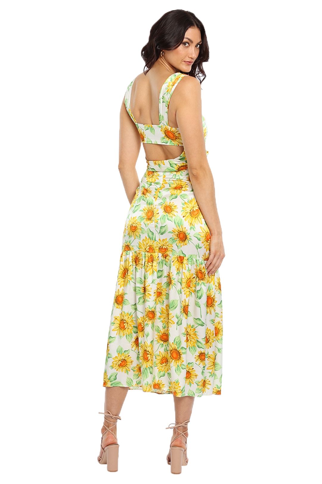 Bec and Bridge Francine Silk Midi Dress Cutout