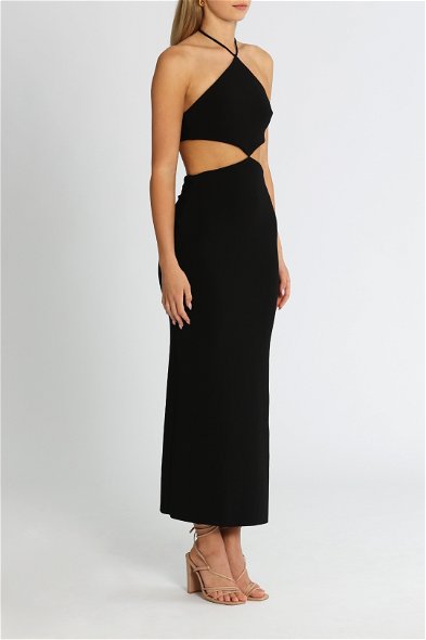 Hire Iris Halter Midi Dress in Black | Bec and Bridge | GlamCorner
