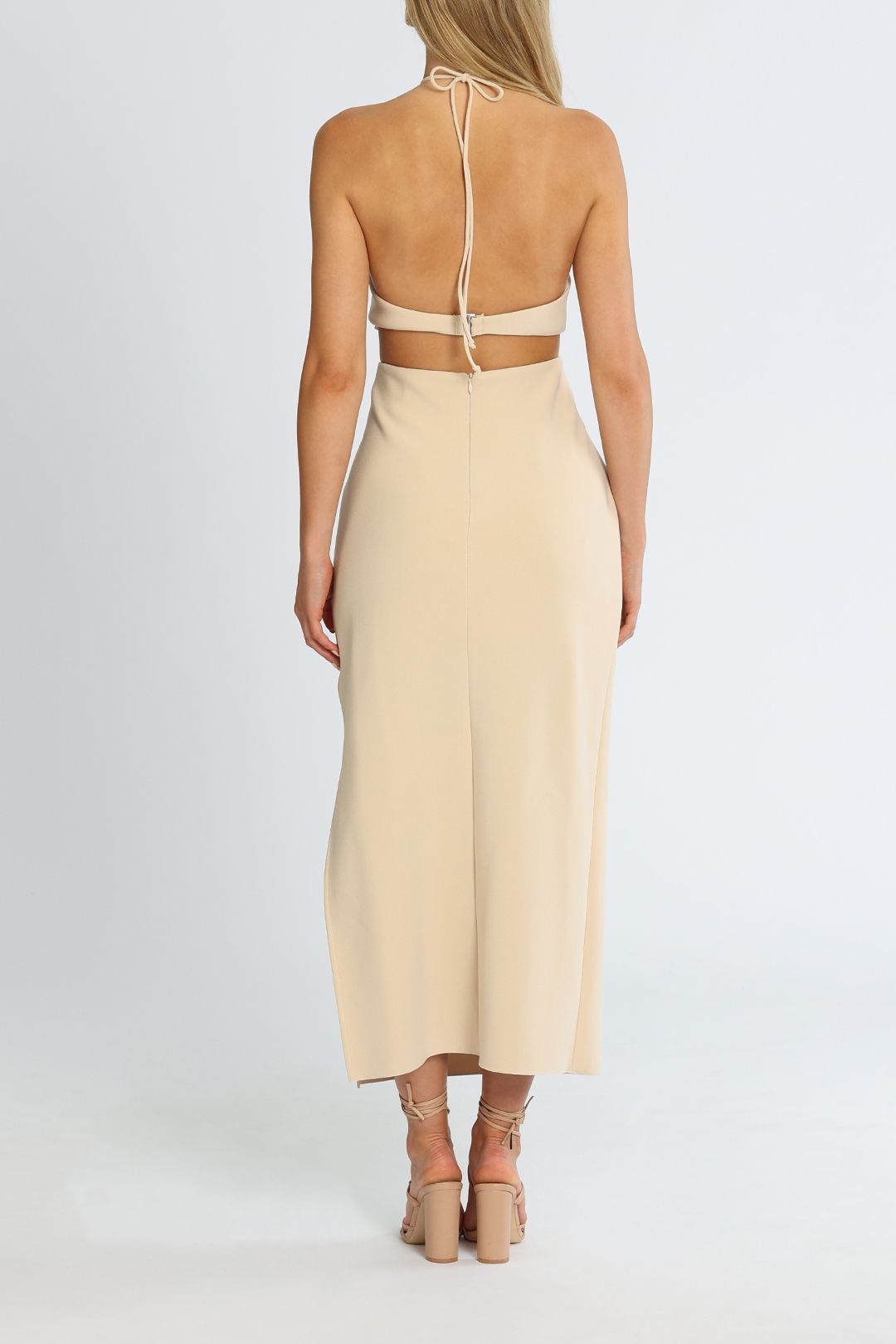 bec and bridge iris halter midi dress Bec & Bridge Iris Halter Midi Dress Macadamia
