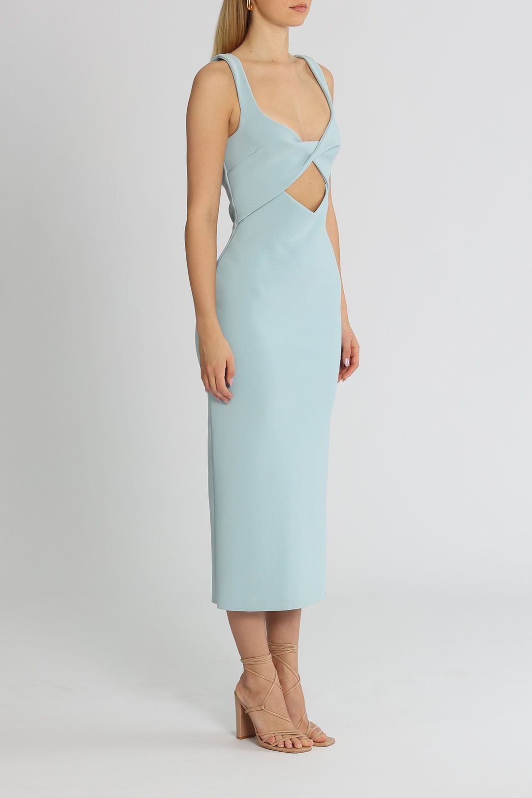 Bec and Bridge Joelle Sleeveless Midi Dress Blue Cutout