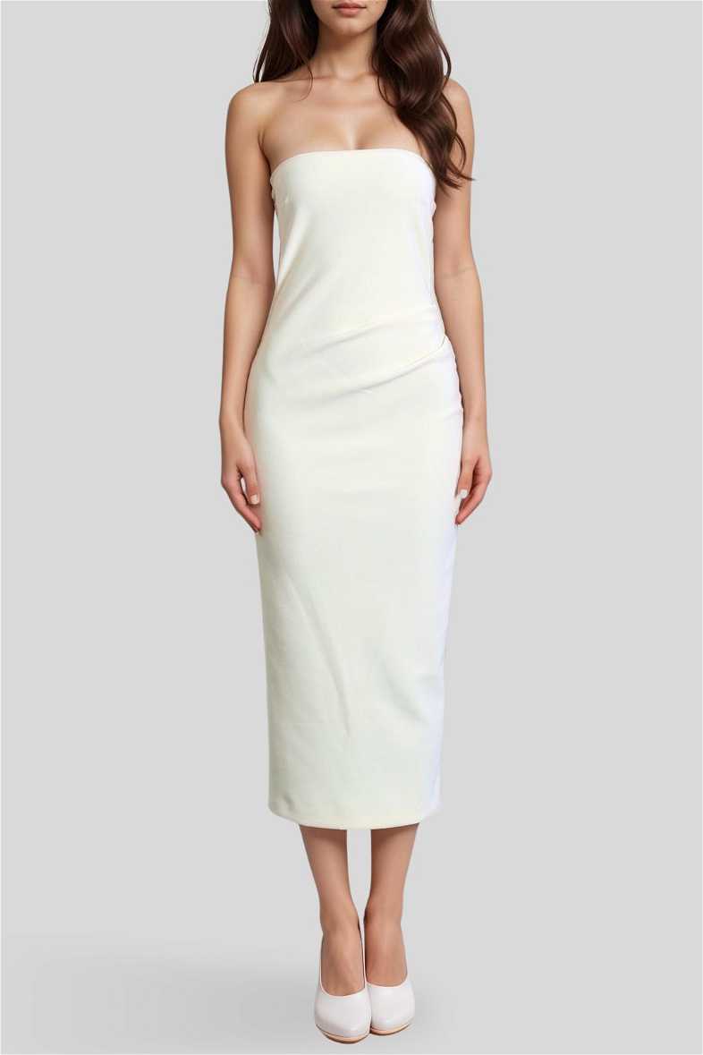 knee length dresses for ladies Halle Strapless Dress in Black