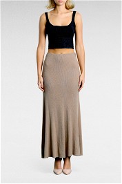 Bec and Bridge Luka Knitted Maxi Skirt In Brown
