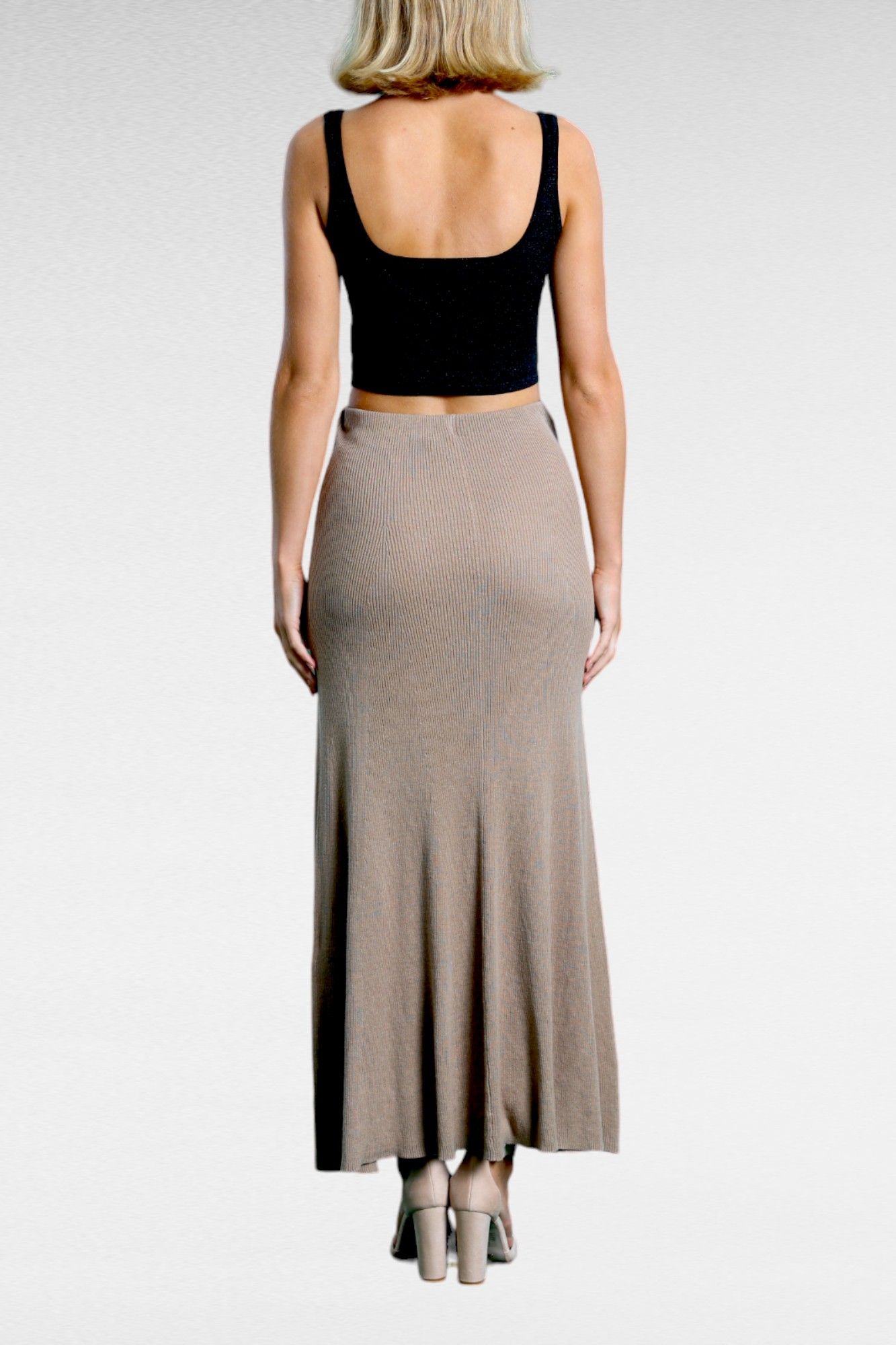 Bec and Bridge Luka Knitted Maxi Skirt In Brown