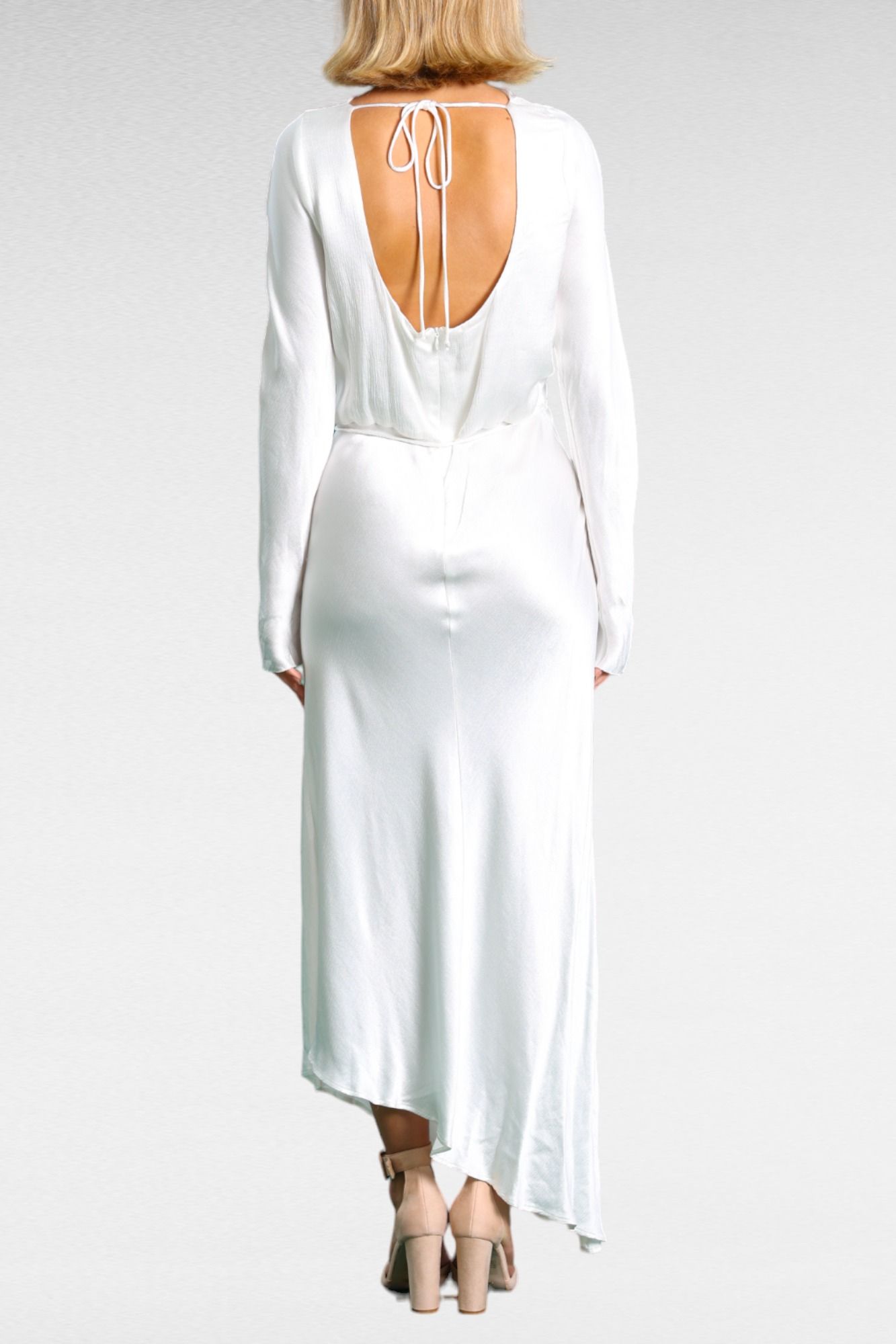 Bec and Bridge Moon Dance Long Sleeve Maxi Dress Ivory Tie Back