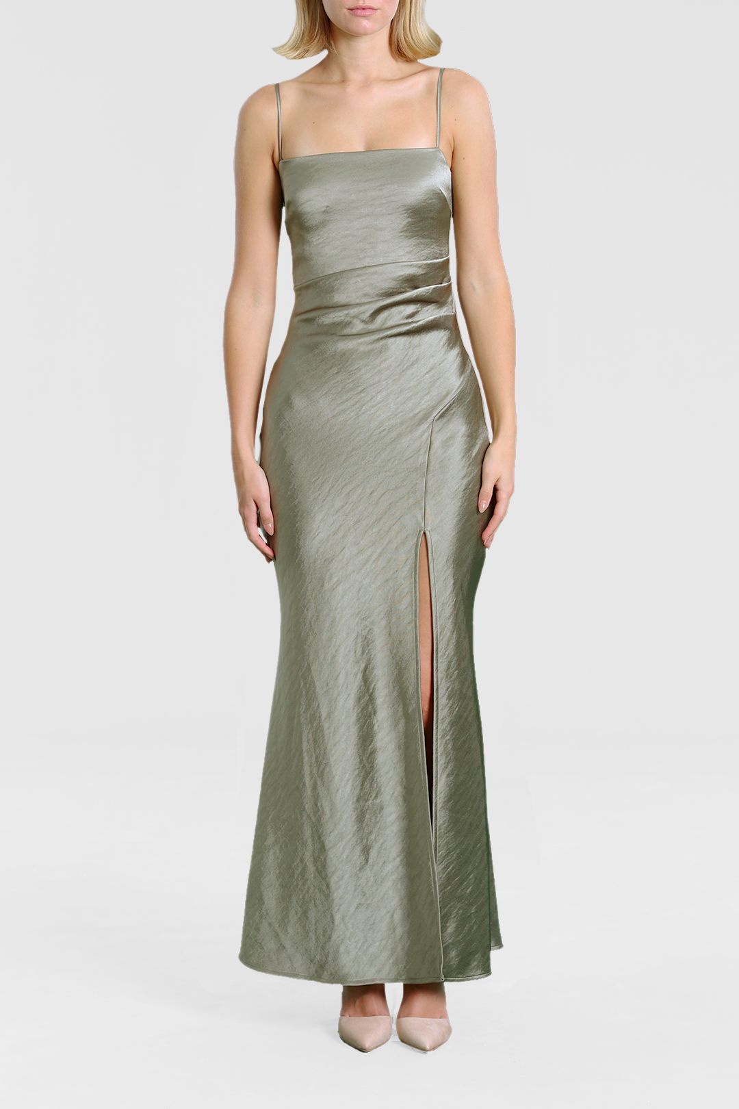 Hire Nadia Maxi Dress in Dark Olive | Bec and Bridge| GlamCorner