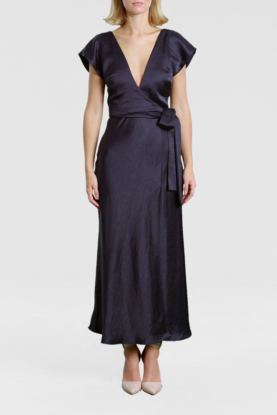 Hire The Dreamer Wrap Dress in Ink Bec and Bridge GlamCorner
