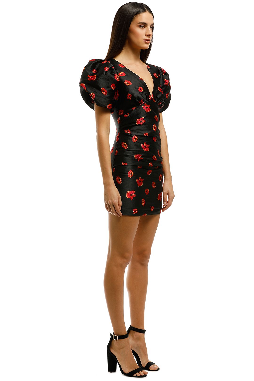 crepe satin band mini dress Satin Cowl Neck Mini Dress Black / Large