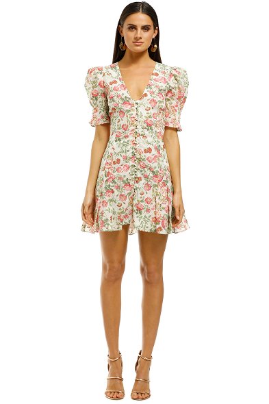 aje fallingwater gathered mini dress Fallingwater gather mini dress in powder blue