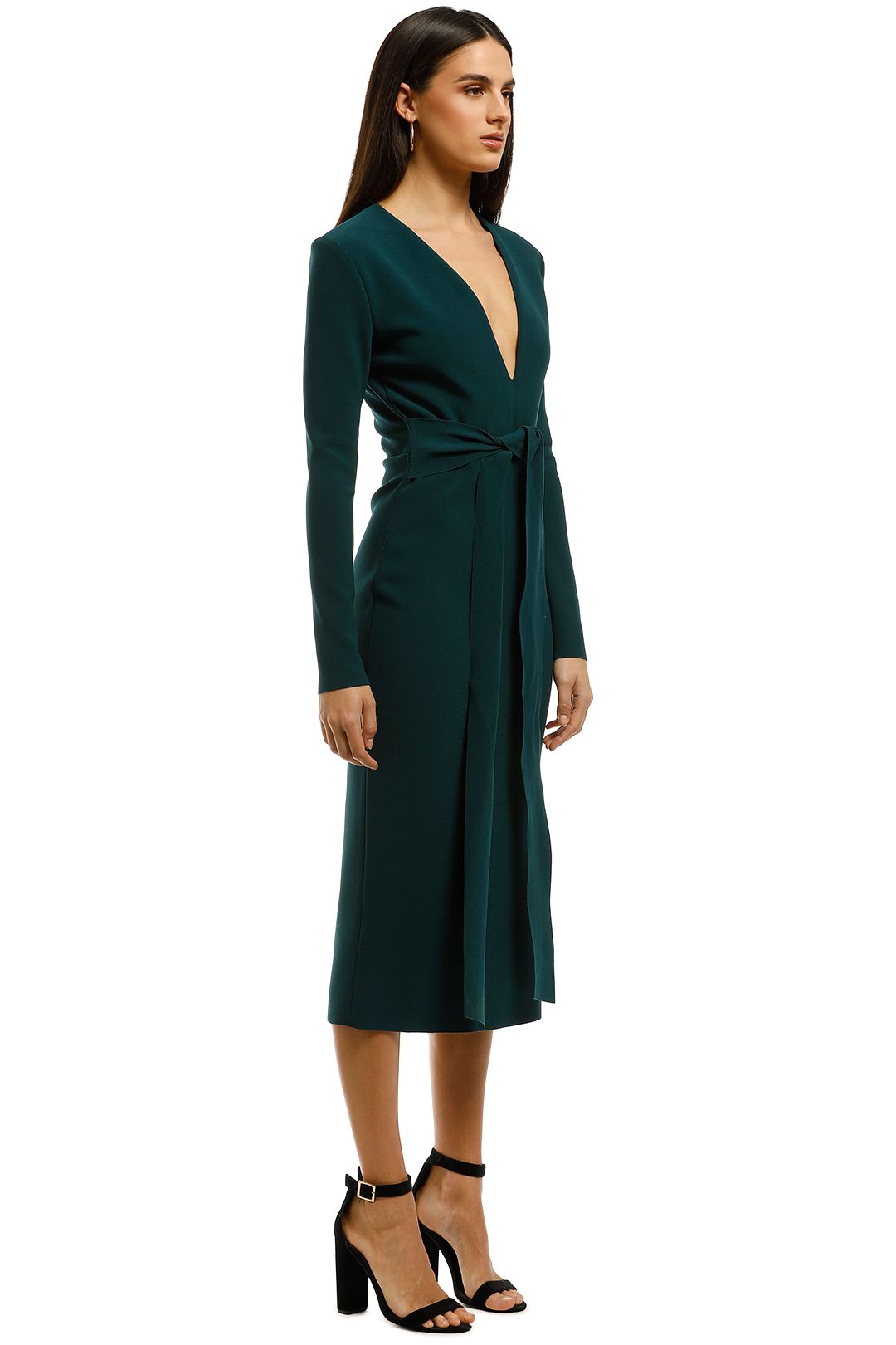 Tasha LS Midi Dress in Emerald by Bec and Bridge for Rent | GlamCorner