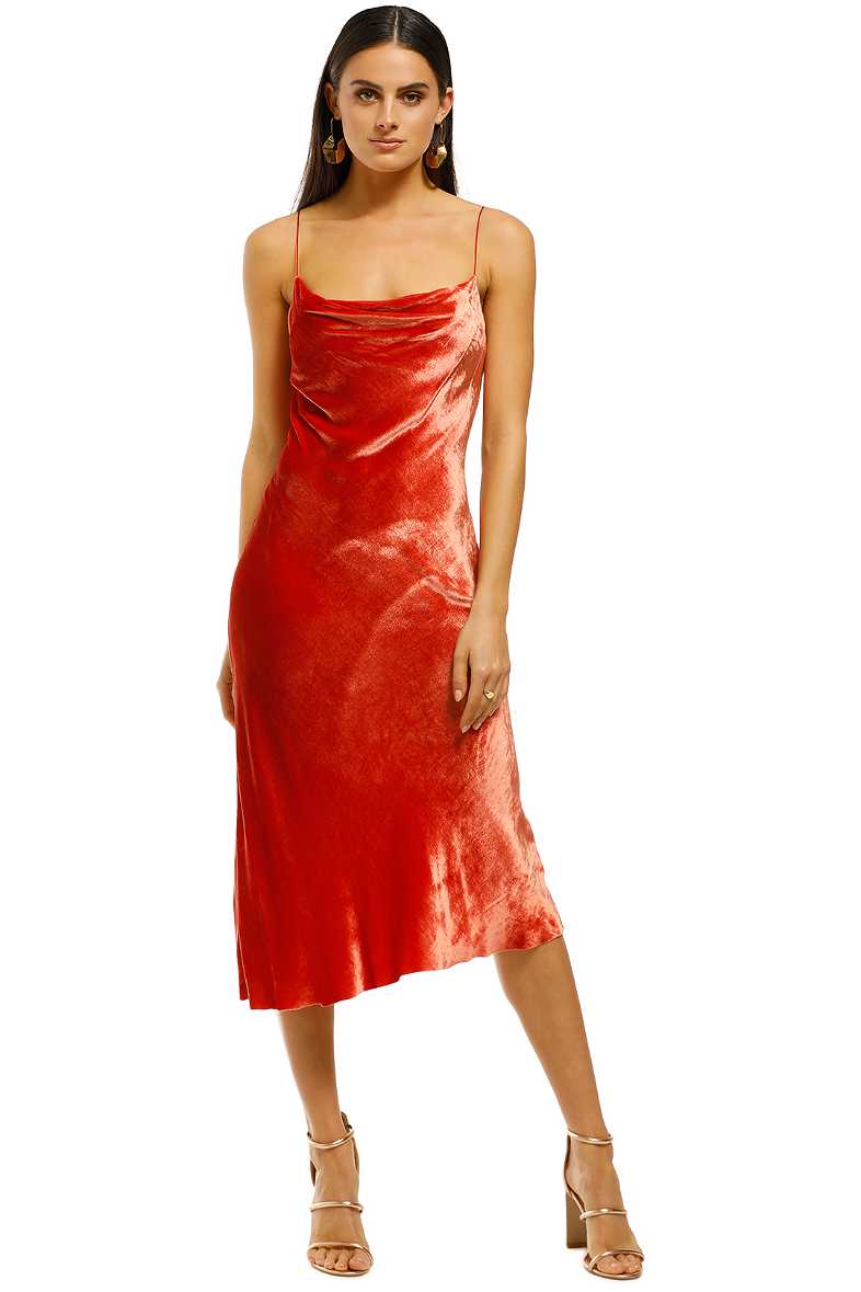 bec and bridge red silk dress BEC & BRIDGE Maxina Cross-Strap Satin Maxi Dress