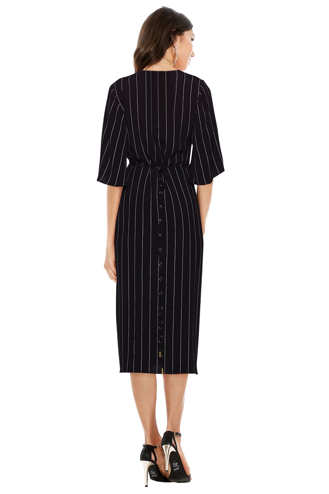 bec and bridge black wrap dress Bec and Bridge - Leia Drape Maxi Dress Black
