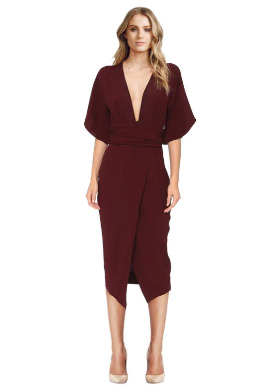 bec and bridge burgundy dress NOEMI STRAPLESS DRESS main image 0