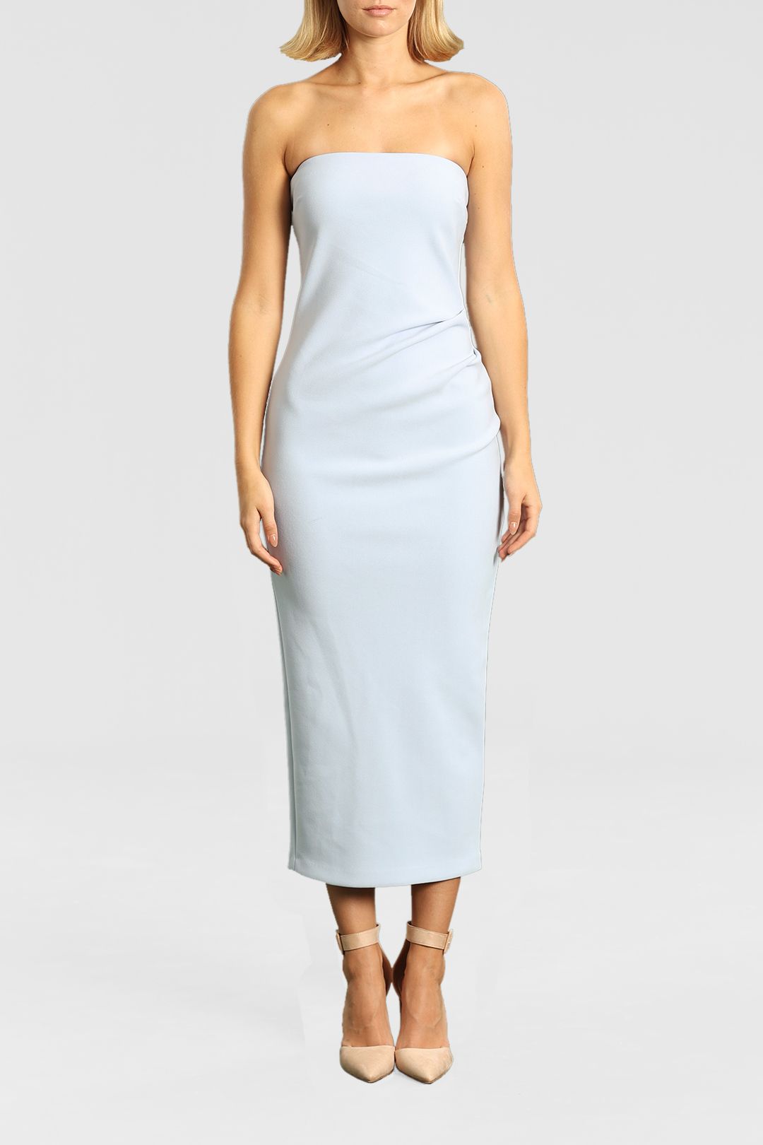 knee length dresses for ladies Karina Tuck Midi Dress in Fire Red – Isalis
