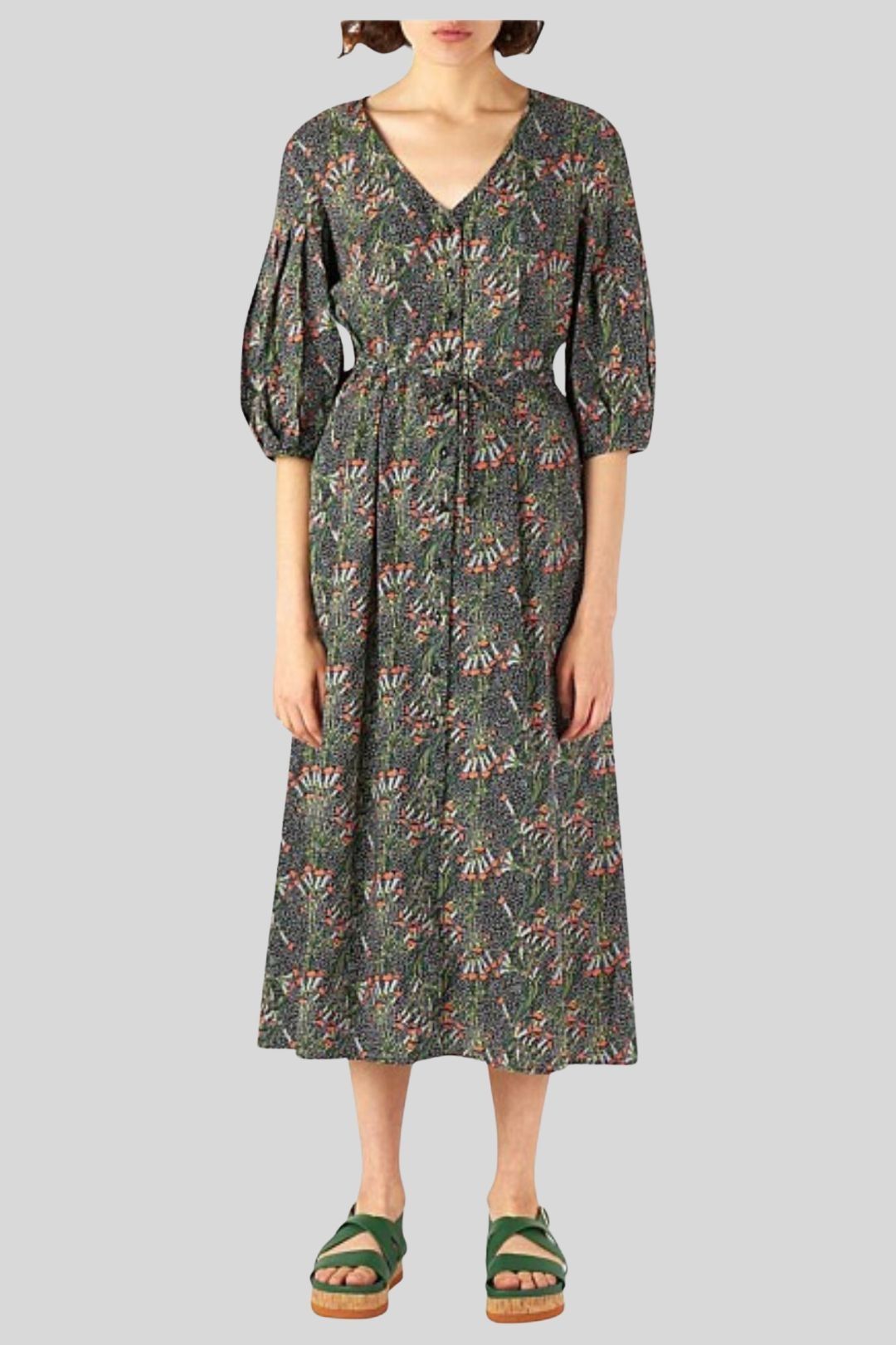 Sylvester Bell Flower Print Midi Dress