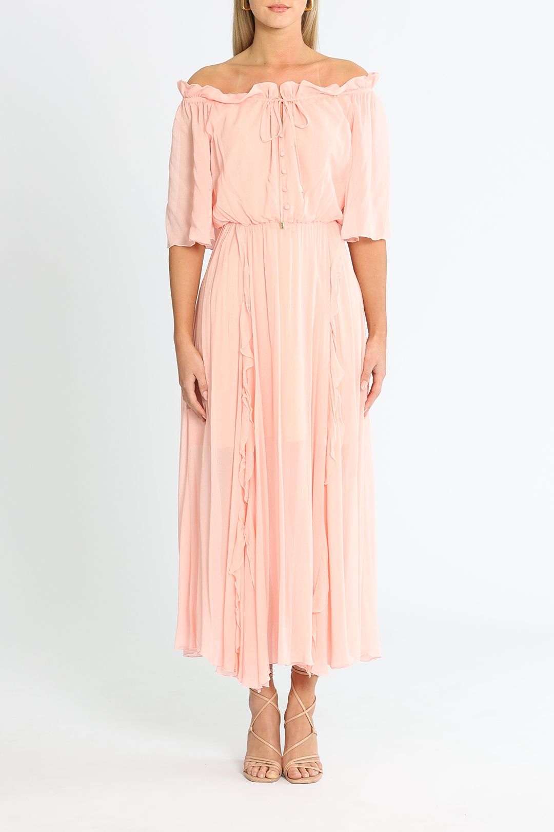 Belle and Bloom Amour Amour Ruffled Maxi Dress Blush