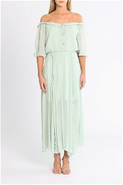 Belle and Bloom Amour Amour Ruffled Maxi Dress Green