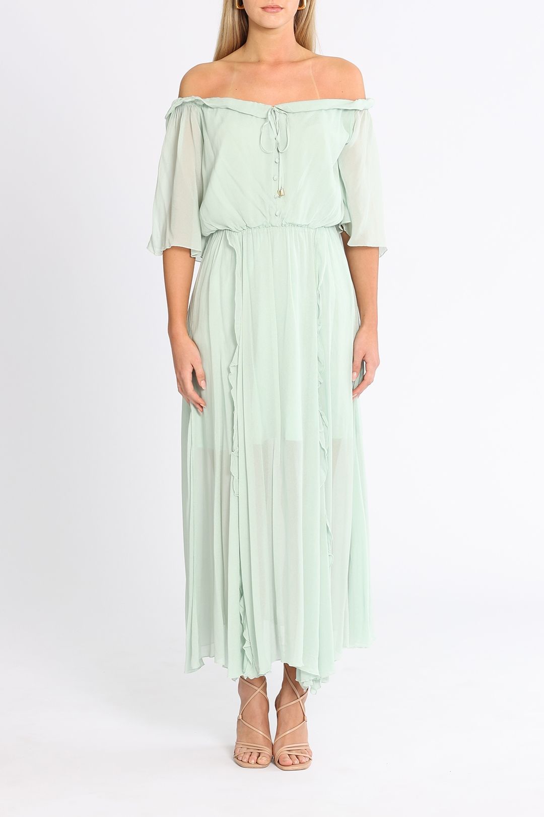 Belle and Bloom Amour Amour Ruffled Maxi Dress Green
