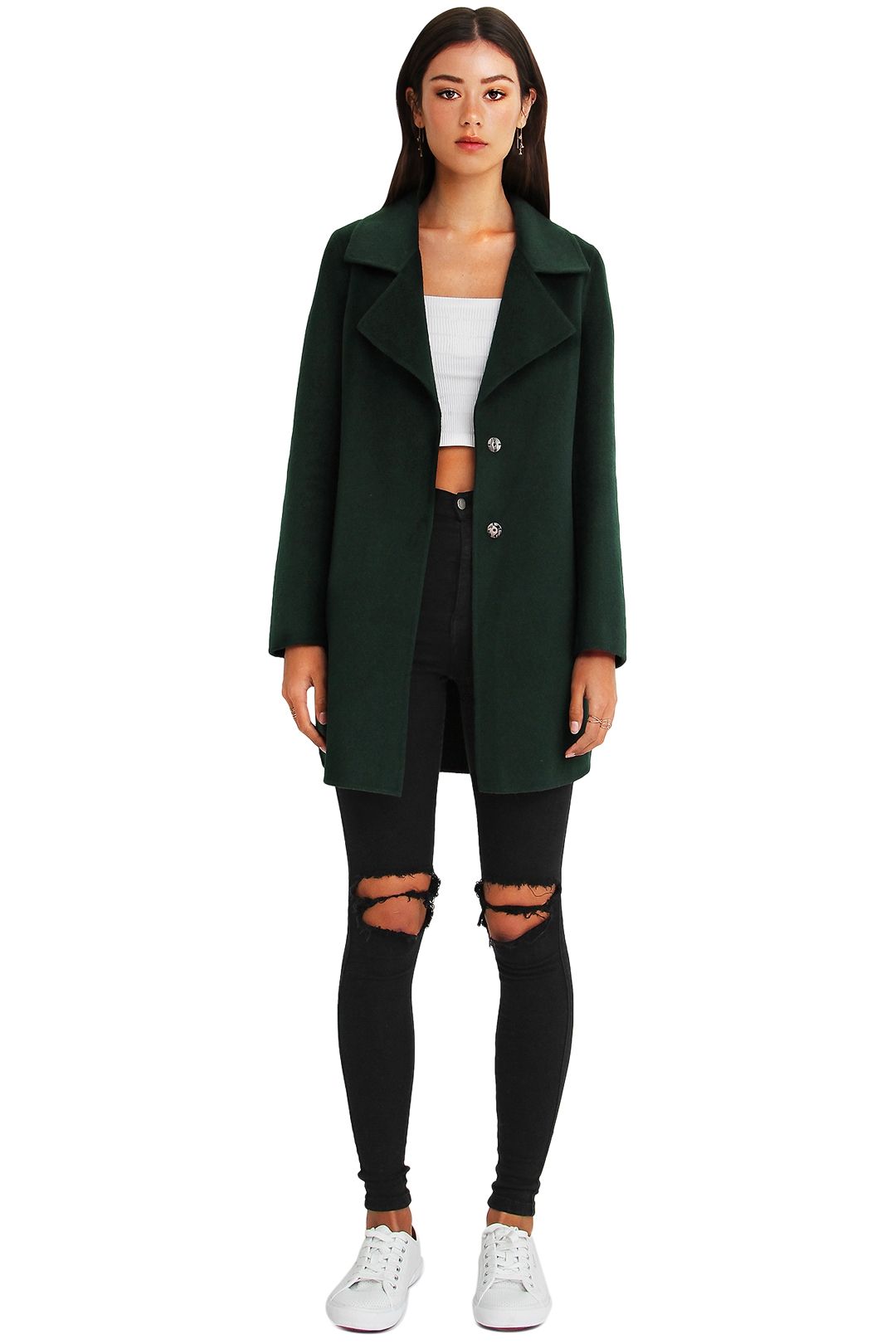 Green on sale boyfriend coat
