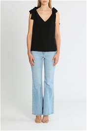 Belle and Bloom Feel For You V Neck Top Black