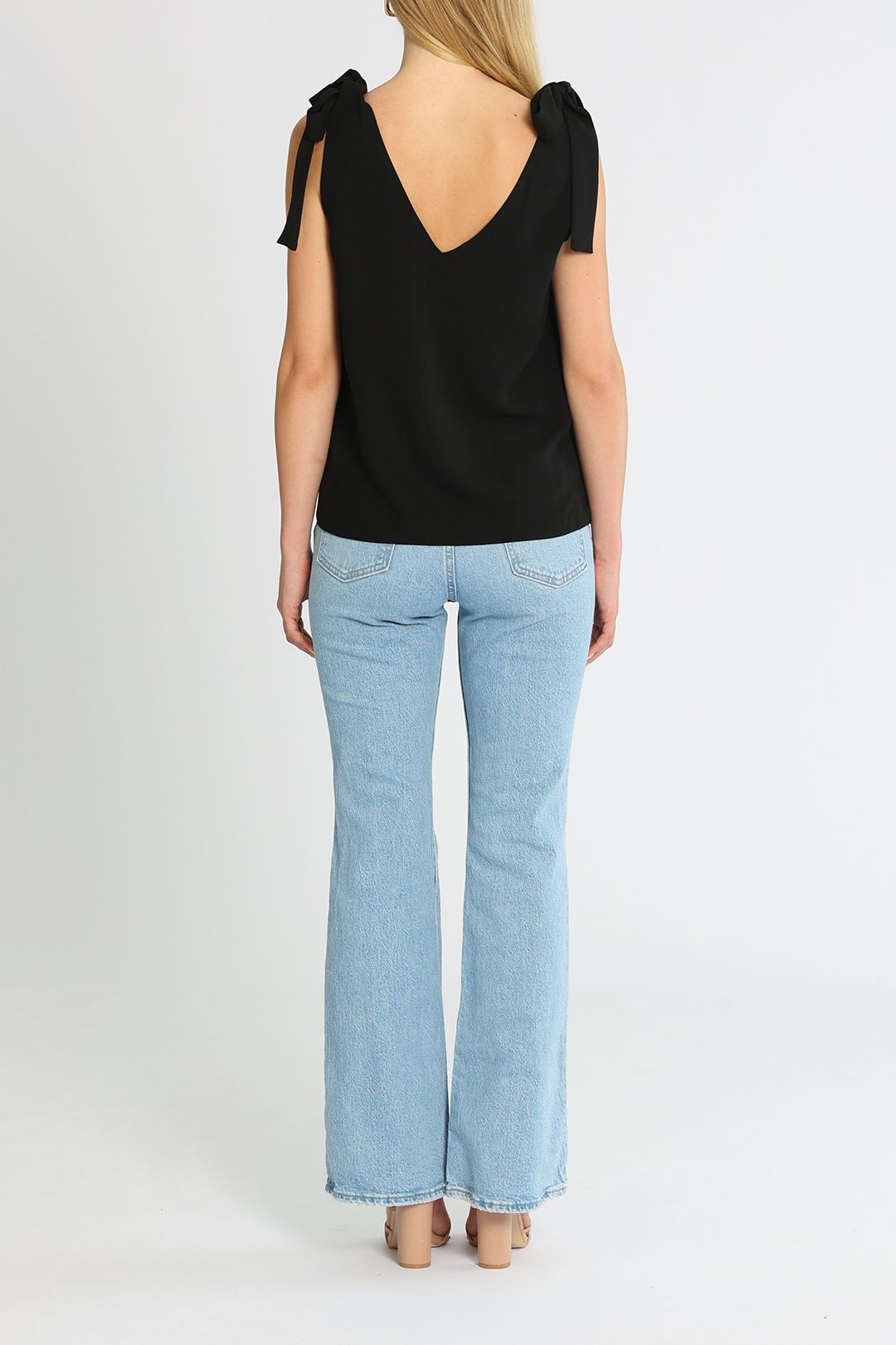 Belle and Bloom Feel For You V Neck Top Black Relaxed Fit