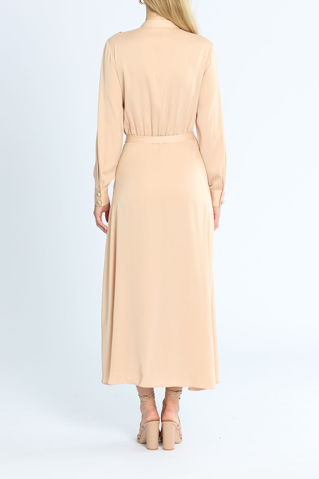 Belle and Bloom Lover To Lover Maxi Shirt Dress Nude Leg Split