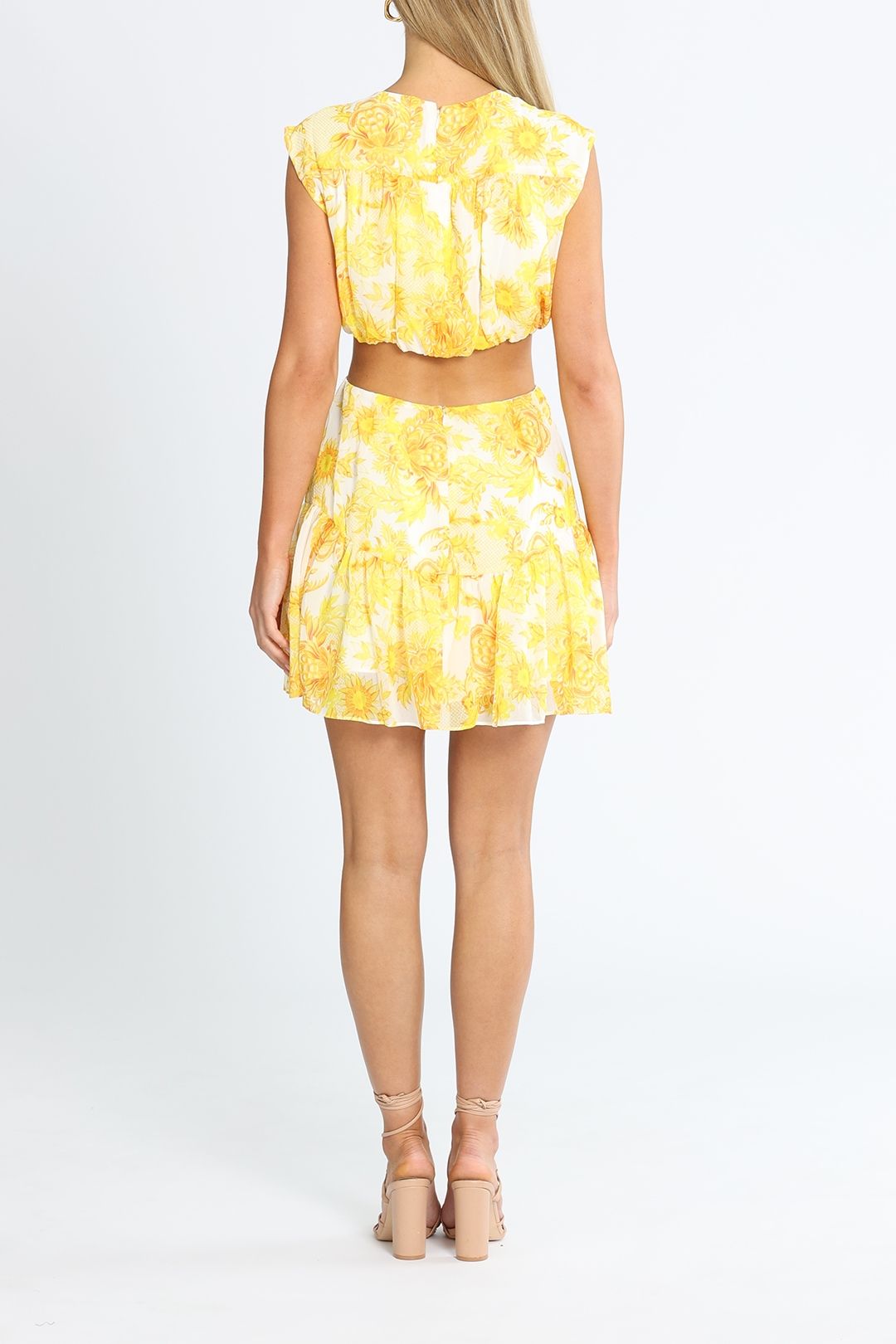 Belle and Bloom Lovesick Mini Dress Yellow Floral