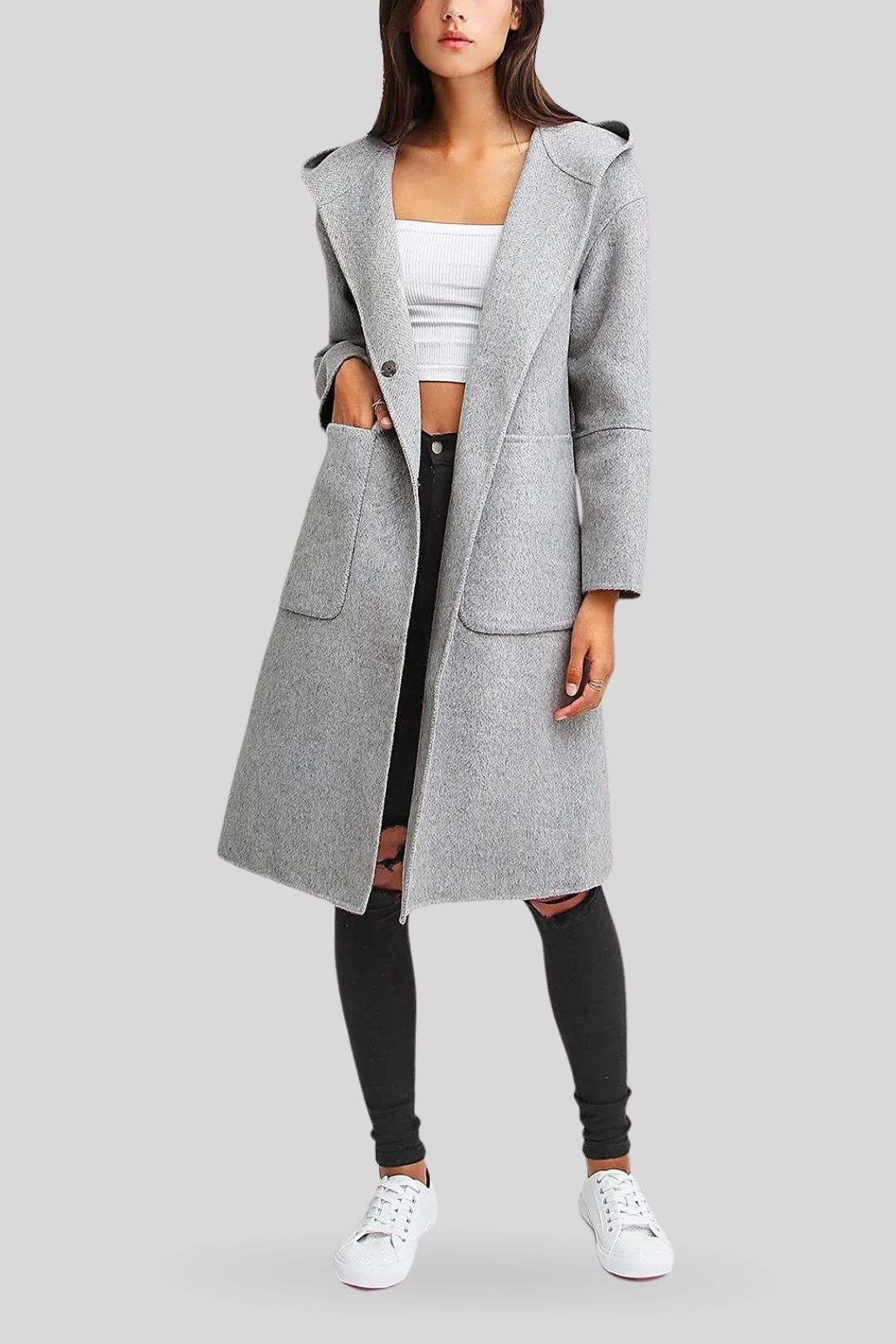 Belle and Bloom Walk This Way Coat Grey
