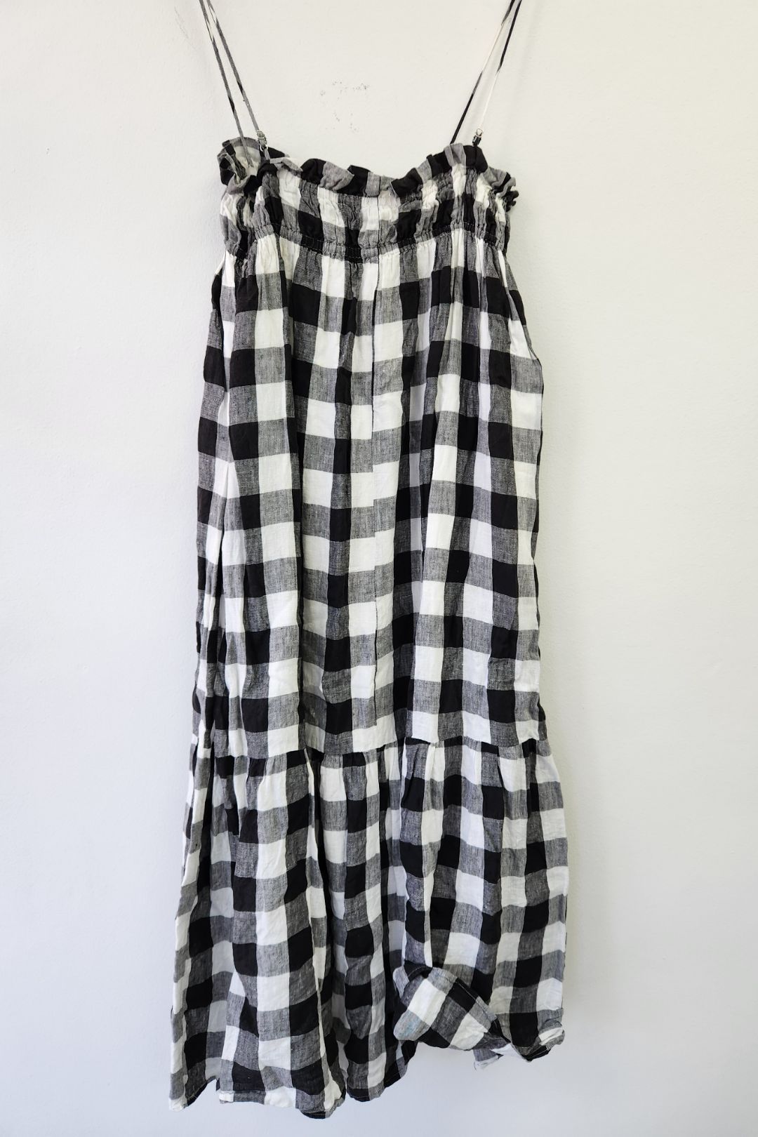 Buy Black and White Check Maple Linen Dress | Dishh | GlamCorner