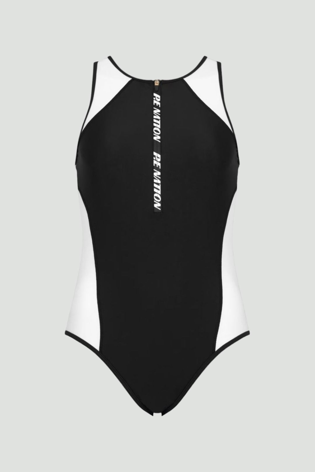 Black and White Super Sprint One Piece Swimsuit
