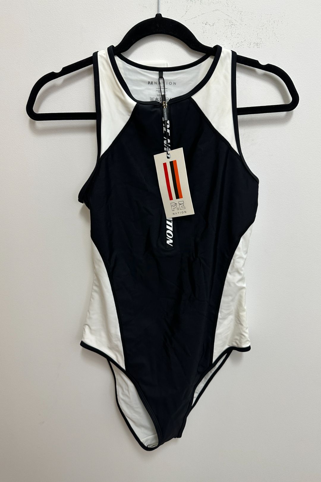 Black and White Super Sprint One Piece Swimsuit