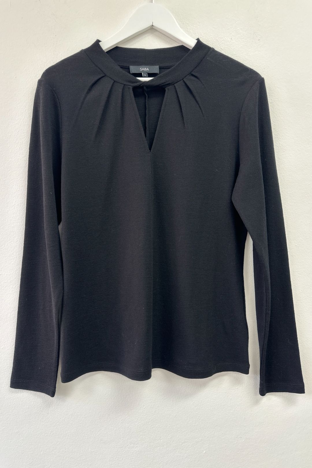 Black Coco Merino Wool Twist Top