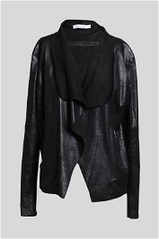 Brave and True Black Faux Leather Empire Jacket