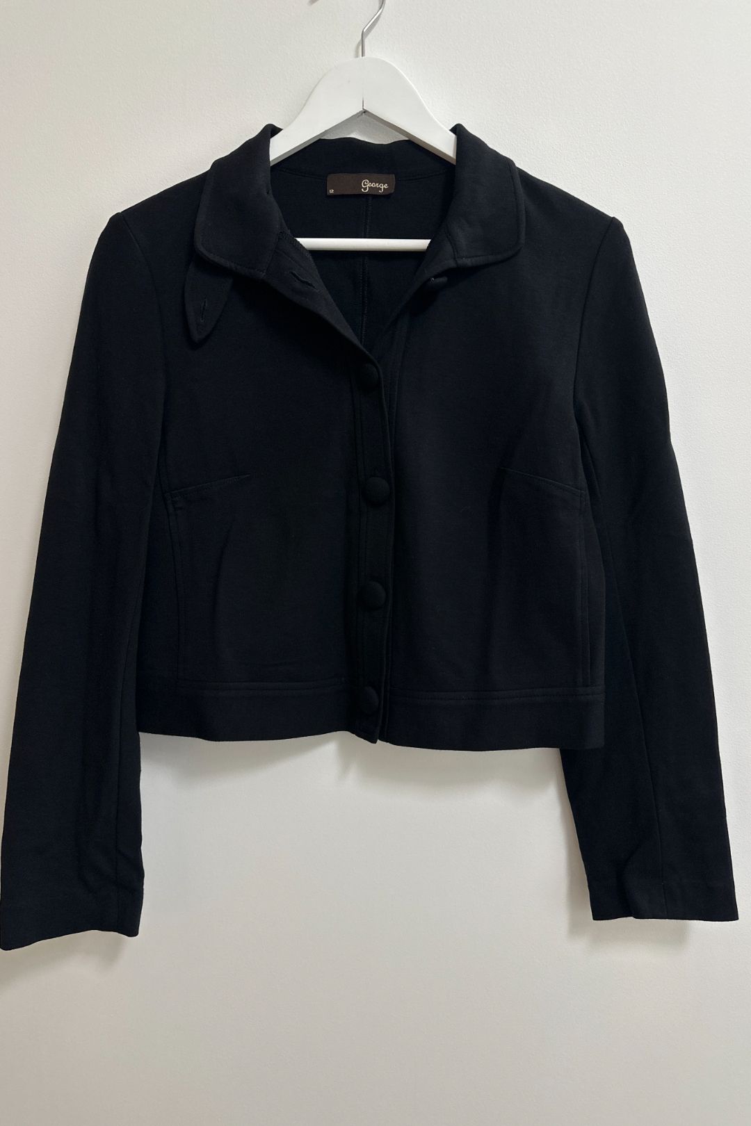George Black Jacket With Covered Buttons