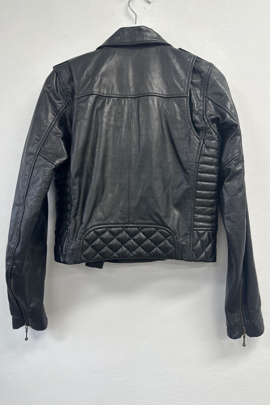 The Wanderers Travel Co Black Leather Viking Biker Jacket 