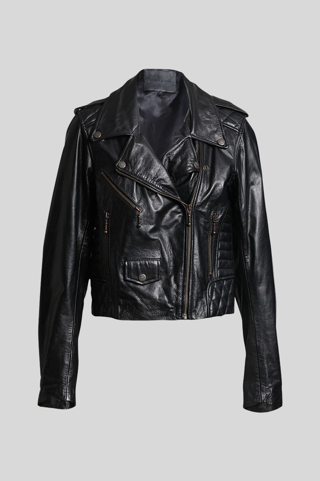 Buy Black Leather Viking Biker Jacket The Wanderers Travel Co. GlamCorner