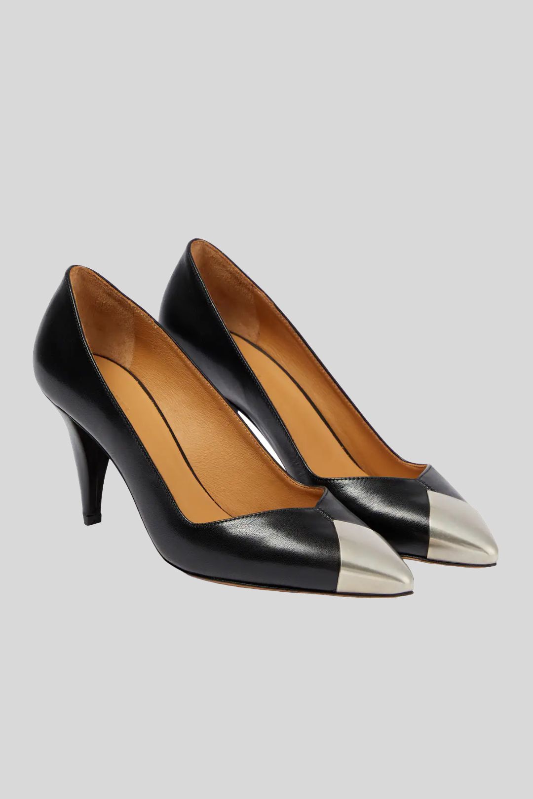 Gray on sale leather pumps