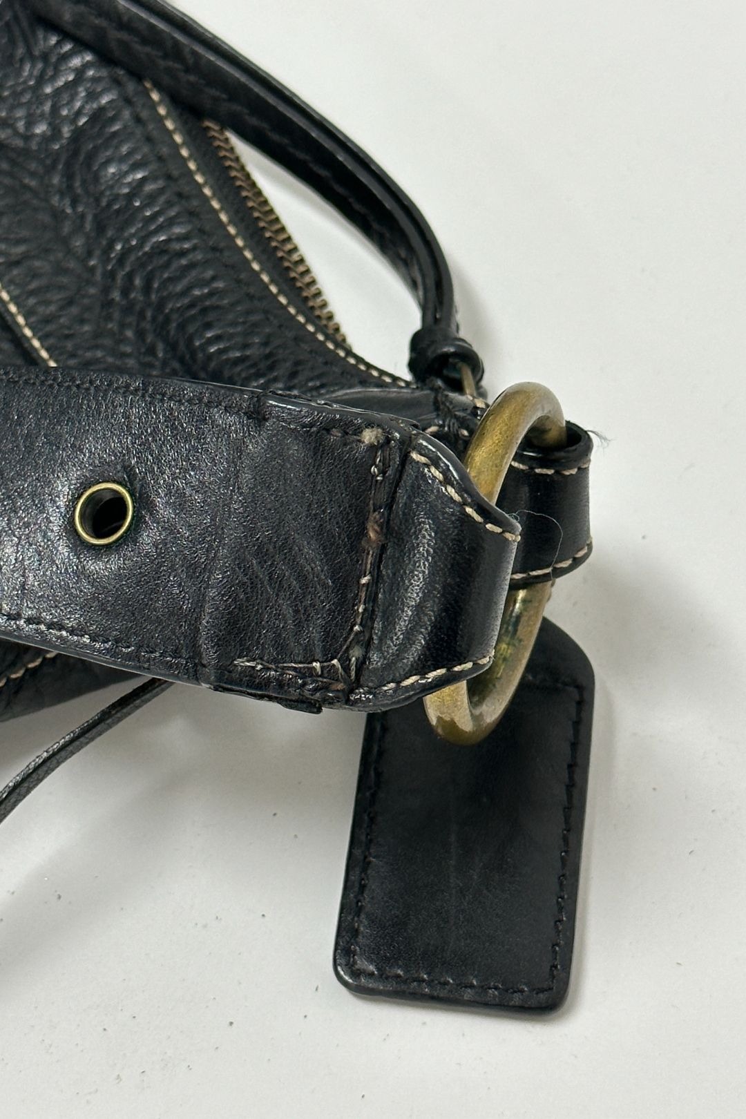Coach - Black Pebbled Leather Shoulder Bag