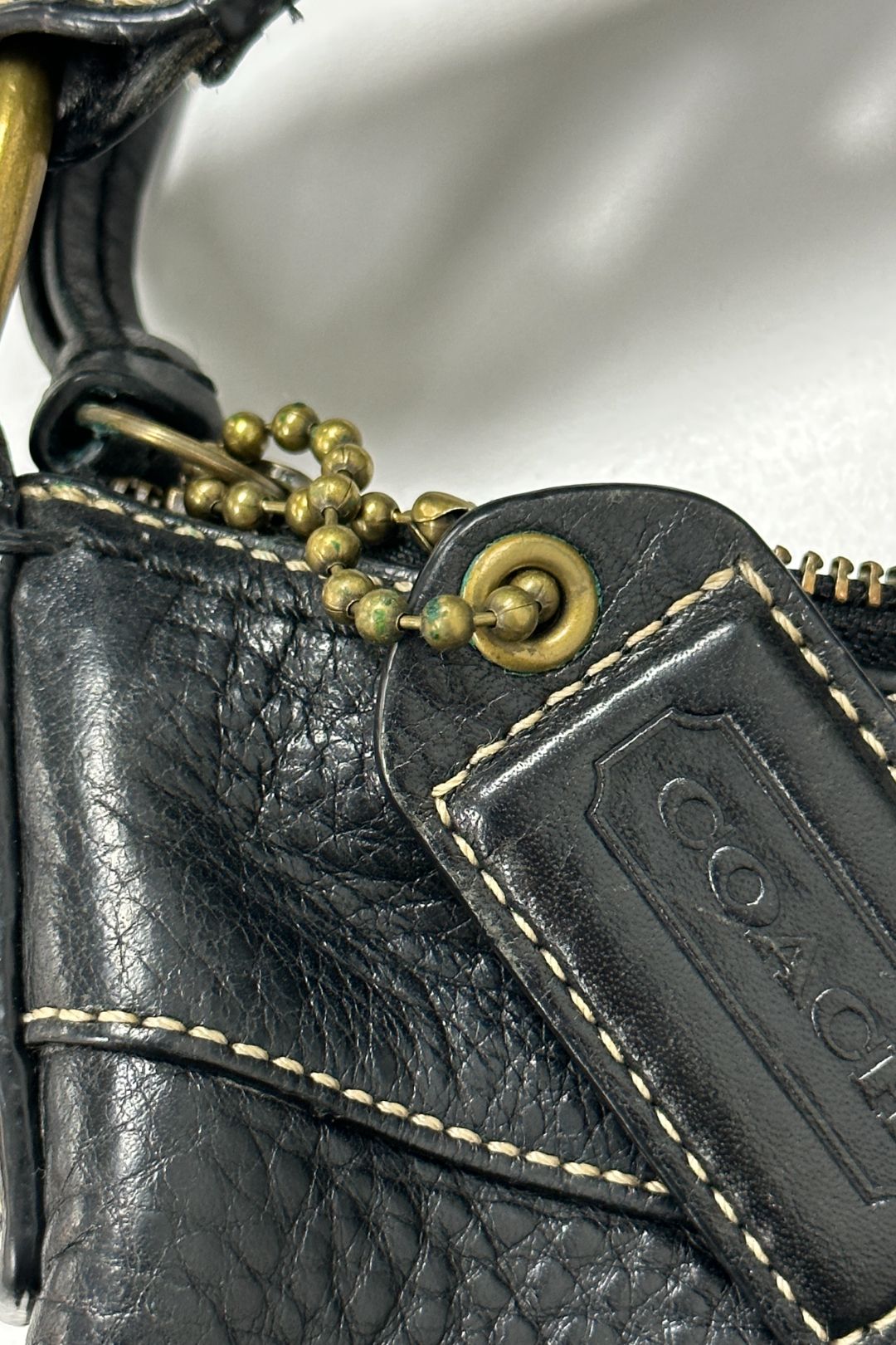 Coach - Black Pebbled Leather Shoulder Bag