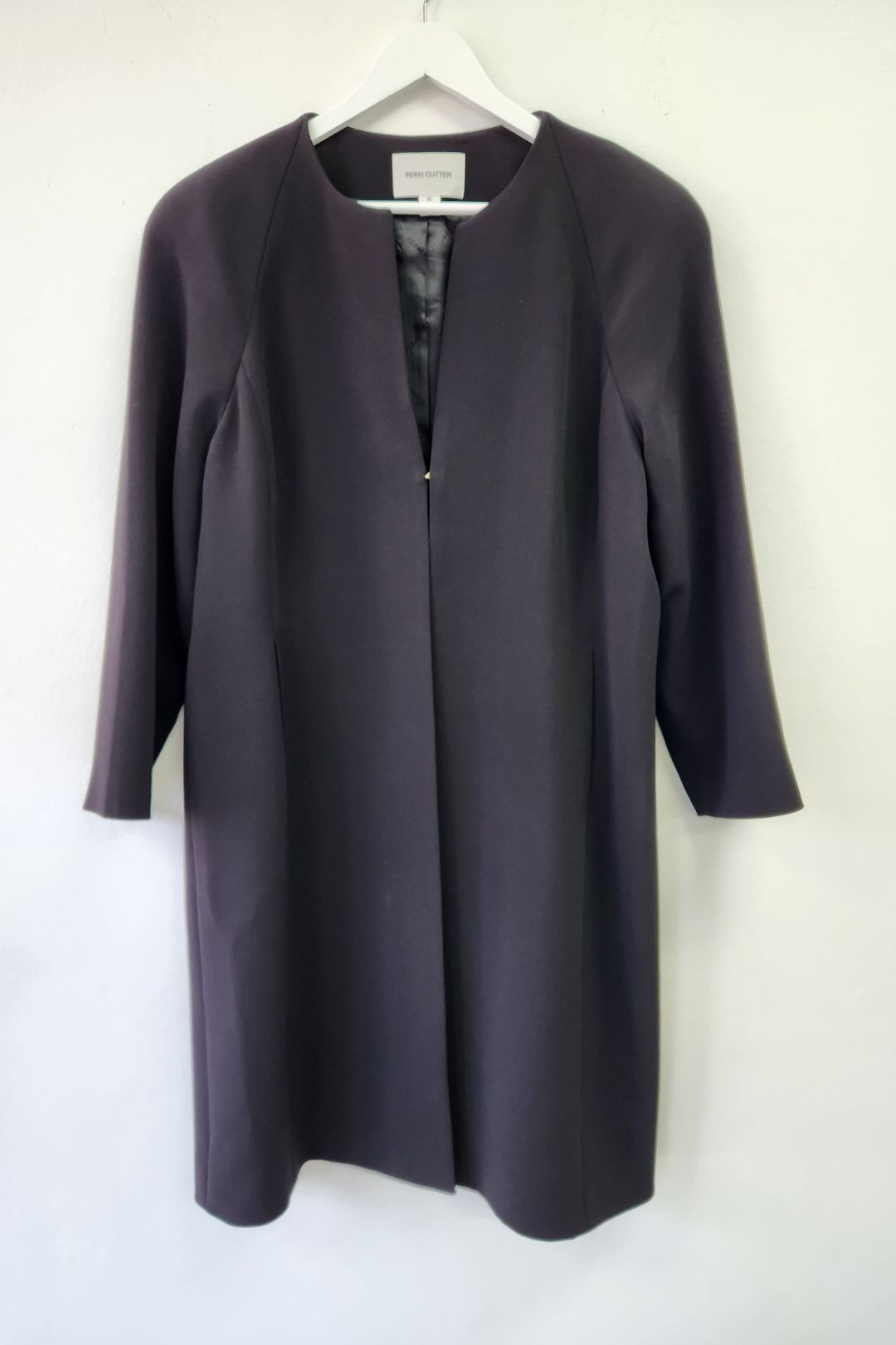 Black Round Collarless Neckline Ellis Jacket
