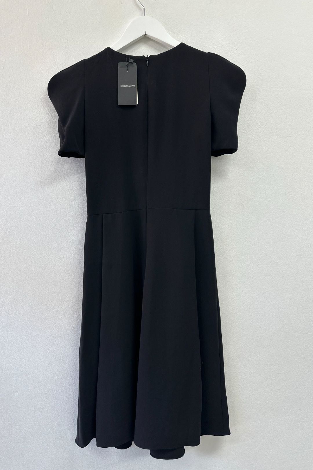 Buy Black Silk Knee Length Dress | Giorgio Armani | GlamCorner