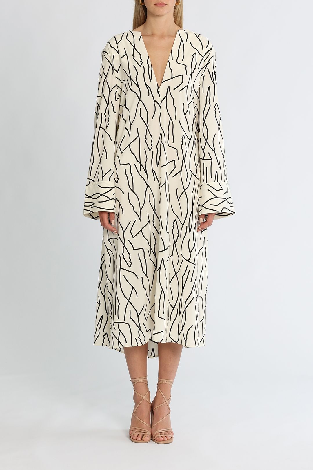 Blanca Chiara Print Dress Black White